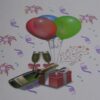 Card, any occasion, balloons, champagne, gift, celebration, 5 x 5