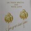 Celebration, congratulations, gold balloons