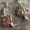 Handmade, earrings, tree of life, silver colour