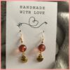 Handmade, earrings, gold colour, pierced ears, beard, shells, drop hearing