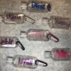 Sanitiser bottle, hook, personalised, name